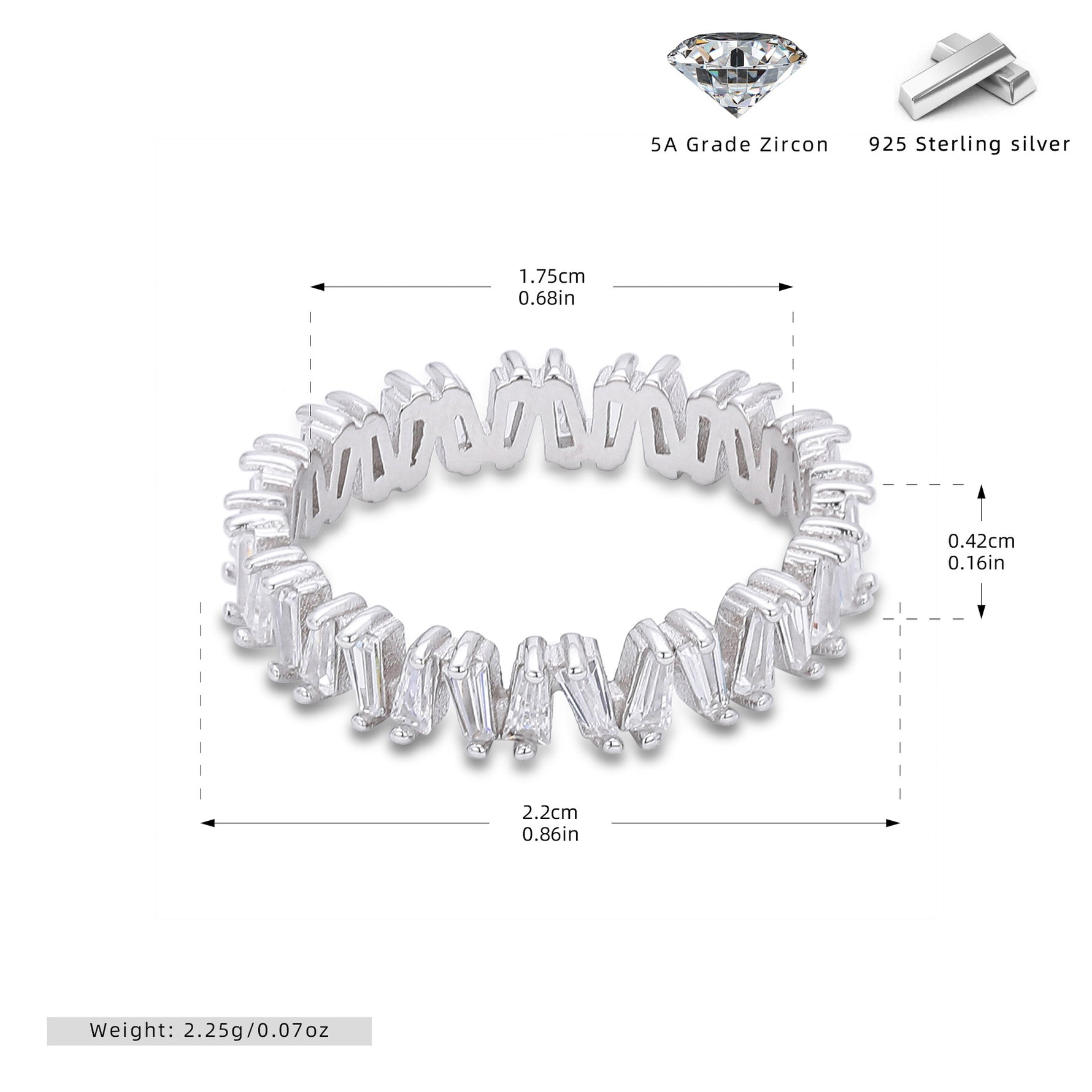 925 Sterling Silver Korean-Style V-Shaped Ring with Inlaid Zirconia
