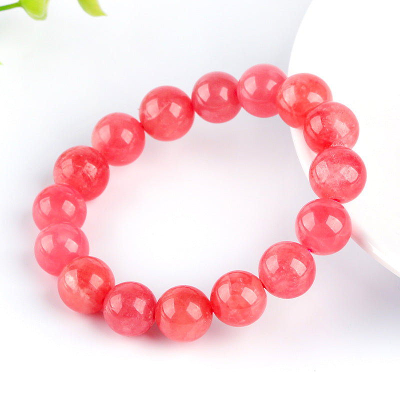 High-quality natural ice-grade rhodochrosite bracelet
