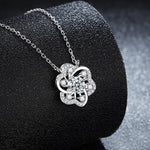 S925 Sterling Silver Moissanite Lace Cutout Full Inlaid Flower-Shaped Pendant Necklace