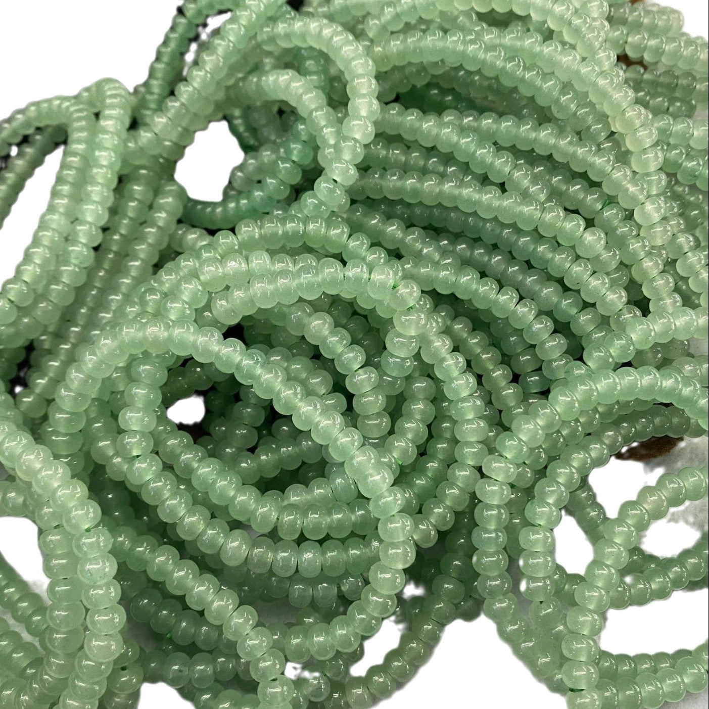 Natural Aventurine Jade Emerald-Green Abacus-Bead Bracelet