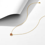 S925 Sterling Silver Geometric Square Ruby Hollow Pendant Zircon Necklace