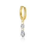 S925 Sterling Silver Zircon Huggie Earrings