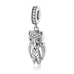 S925 Sterling Silver Owl Zircon Pendant