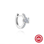 S925 Sterling Silver Moissanite Smooth-Finish Earrings(Single unit)