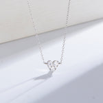 S925 Sterling Silver Small Zircon Diamond Loving Heart-Shaped Necklace