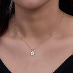 S925 Sterling Silver Glossy Gold-Plated Zircon Pendant Necklace