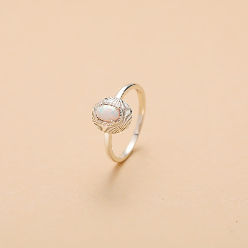 S925 Sterling Silver Opal Ring