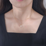 S925 Sterling Silver with Shiny Zircon Six-Pointed Star Pendant Necklace