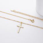 S925 Sterling Silver Simple Polished Cross Necklace