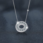 S925 Sterling Silver Moissanite round Pendant Necklace