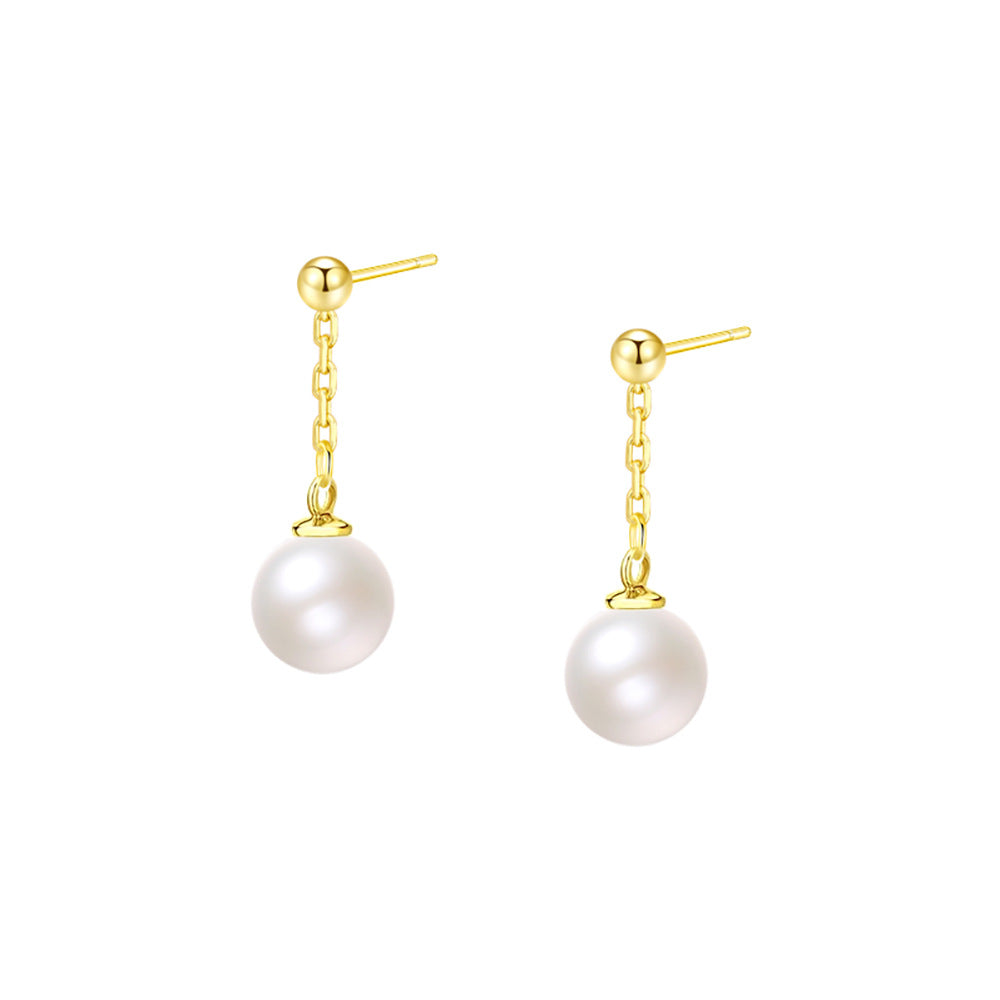 S925 Sterling Silver Pearl Drop Earrings