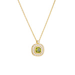 S925 Sterling Silver Square Zircon Pendant Necklace