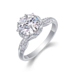 S925 Silver Six-Prong Cluster Moissanite Ring