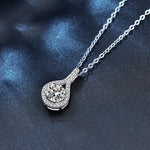 S925 Sterling Silver Moissanite Water Drop Pendant Necklace