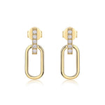 S925 Silver U-Shaped Gold-Tone Moissanite Stud Earrings