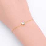 S925 Sterling Silver Zircon Heart Bracelet