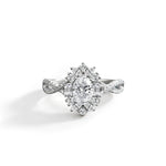 925 Sterling Silver Moissanite Oval Dove Egg Ring
