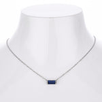 Rectangular colored zircon s925 sterling silver December birthstone collar necklace