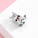 S925 Sterling Silver Cute Cow Bead Pendant