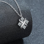 S925 Sterling Silver Moissanite X English Letter Pendant Necklace