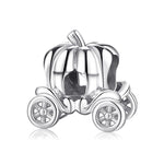 S925 Sterling Silver Pumpkin Car Halloween Beaded Pendant