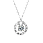 S925 Sterling Silver Moissanite Lucky Plate Pendant Necklace