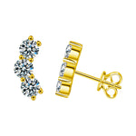 Stylish and elegant 925 sterling silver smiling moissanite stud earrings
