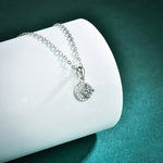 S925 Sterling Silver Star Moissanite Moon Pendant Necklace