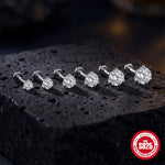S925 Sterling Silver Moissanite Three-Prong Earrings(Single unit)