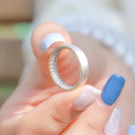 S925 Sterling Silver Ring with Full Diamond and Three Rows of Inlaid Zircon Rings