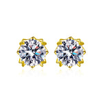 S925 Sterling Silver Snowflake Moissanite Earrings