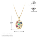 S925 Sterling Silver Color Zirconium Pendant Necklace