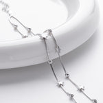 S925 Sterling Silver Double-Layer Bracelet with Small Stars