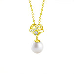 S925 Sterling Silver Moissanite Loving Heart Pearl Pendant Necklace
