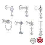 S925 Sterling Silver Moissanite 16G Cartilage Stud(Single unit)