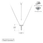 S925 Sterling Silver Simple Zircon Necklace with English Letters