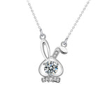 S925 Sterling Silver Moissanite Rabbit Necklace
