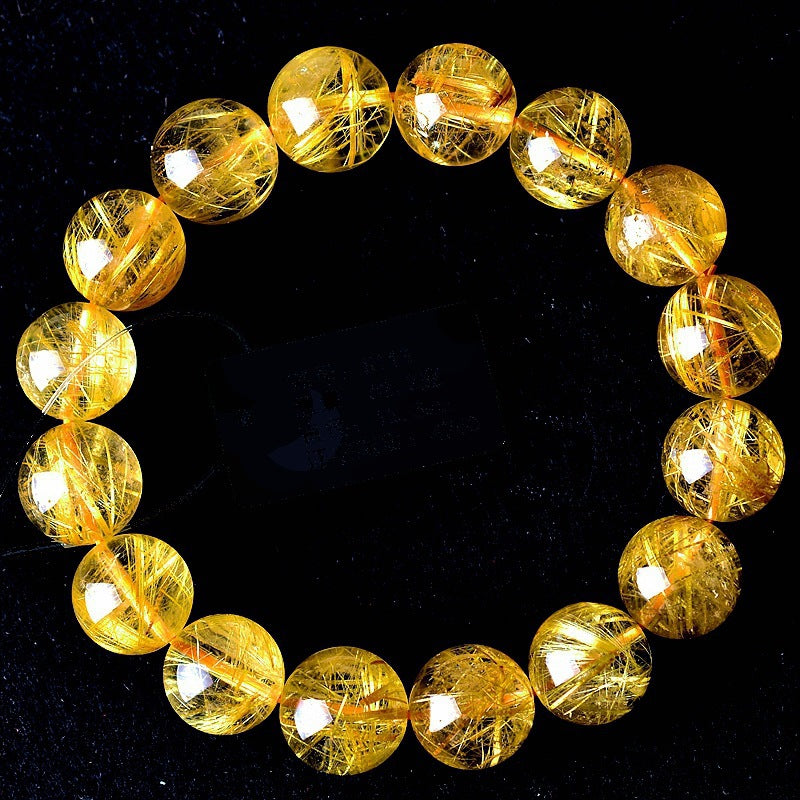 Natural Brazilian Golden Rutilated Quartz Bracelet