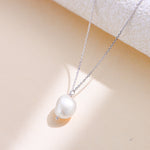 S925 Sterling Silver Simple Natural Pearl Necklace