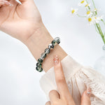 S925 Sterling Silver Green Phantom Crystal Luxury Delicate Butterfly Bracelet