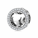 S925 Sterling Silver Round Zircon Trim Young Girl Bead Pendant