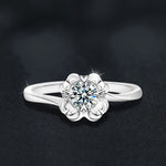 925 Sterling Silver Unique Snowflake Moissanite Ring