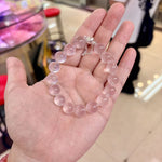 Natural Rose Quartz Round Bead Bracelet