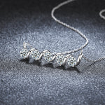 S925 Sterling Silver Moissanite Wind Spiral Roll Pendant Necklace