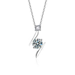 S925 Sterling Silver Moissanite Lightning Pendant Necklace