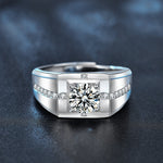 S925 Sterling Silver Cross Arrangement Moissanite Ring
