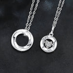 S925 Sterling Silver Moissanite Heart-Shaped Pendant Mobius Couple Necklace