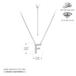 S925 Sterling Silver Simple Zircon Necklace with English Letters