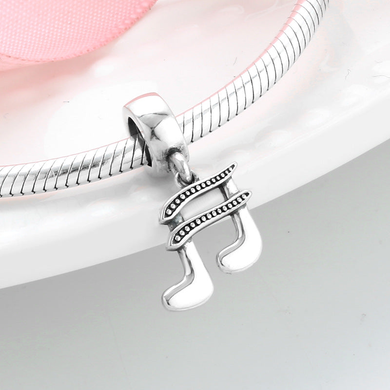 S925 Sterling Silver Music Note Bracelet Necklace Pendant