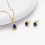 Double-layer zircon earrings and affordable luxury zircon necklace
